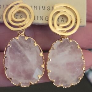 Anthropologie Gold and White Earrings